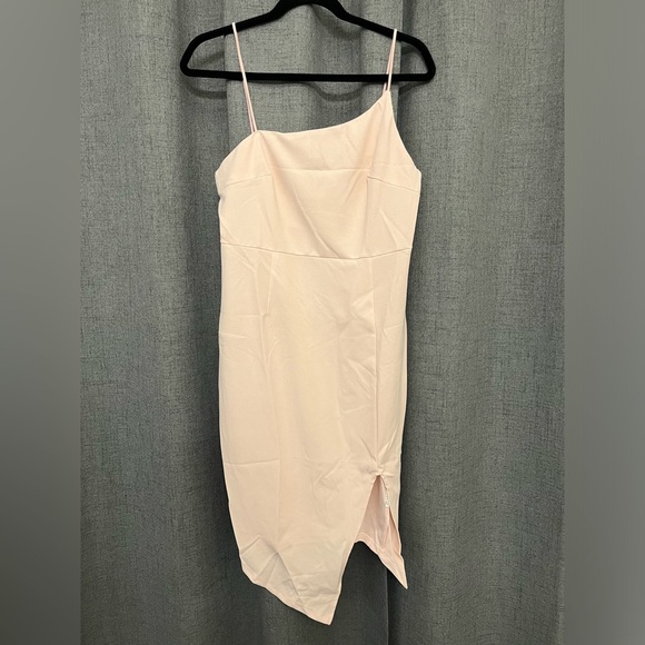 ANRABESS Women's little black spaghetti strap Split Midi Dress - Picture 6 of 7